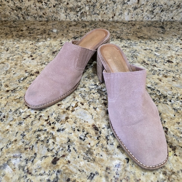 Madewell The Carey Mule In Faded Mauve Suede Size 8 Clogs - Picture 3 of 8